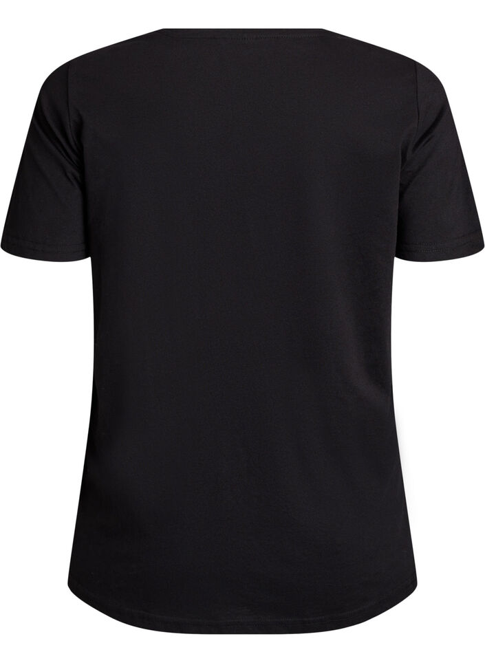 T-shirt med tryck, Svart, Packshot image number 1