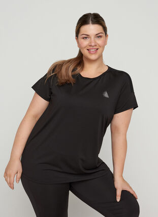 Tränings-t-shirt med mesh, Black, Model image number 0