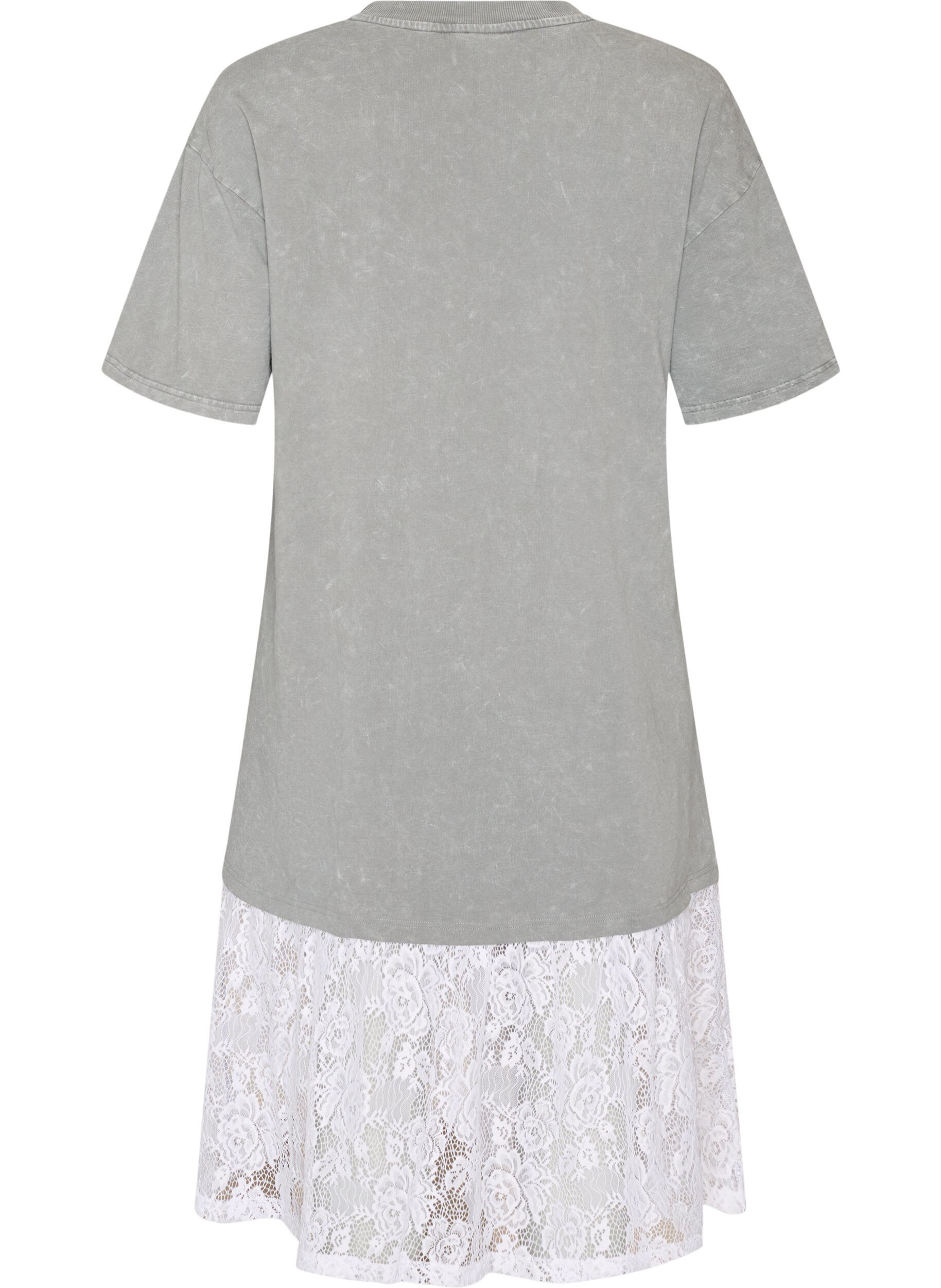 ZizziL&ouml;s t-shirtkl&auml;nning med spetskant, Gr&aring;, Packshot image number 1