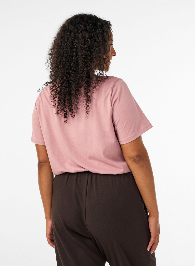 T-shirt med tryck, Rosa, Model image number 2