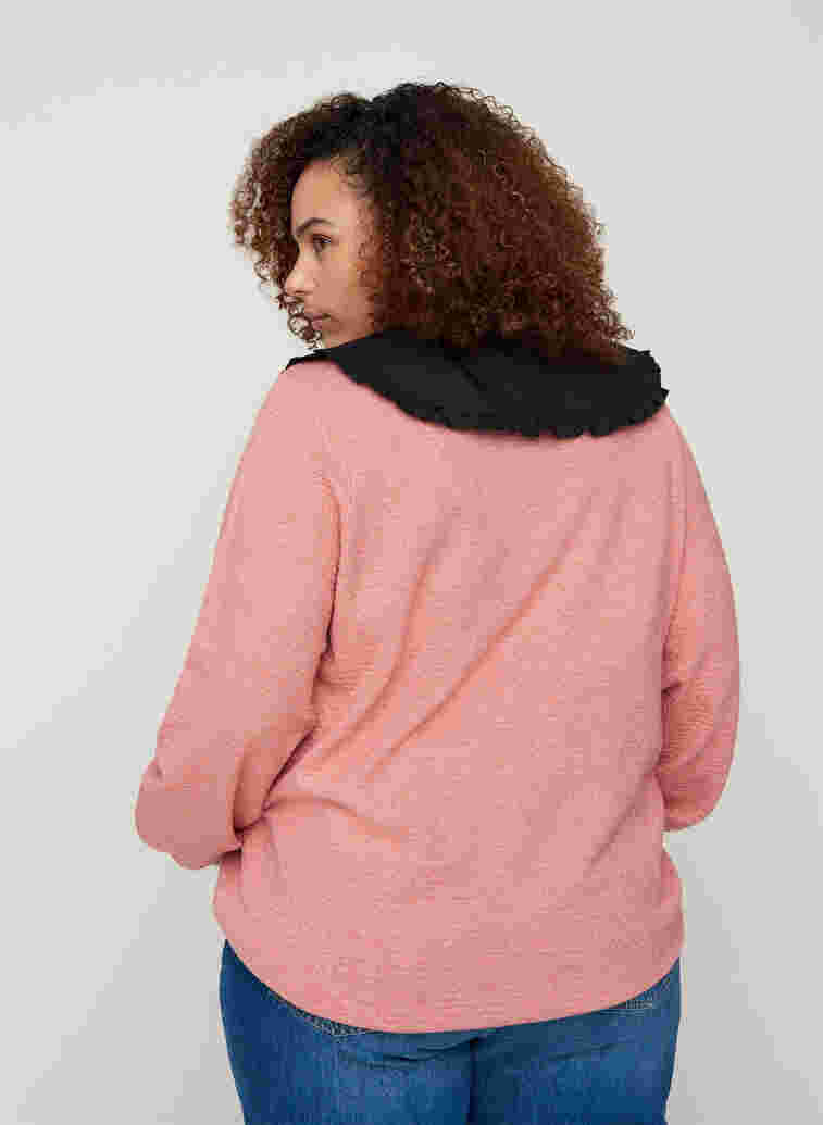 Lös stickad tröja med mönster, Faded Rose Mel., Model image number 1
