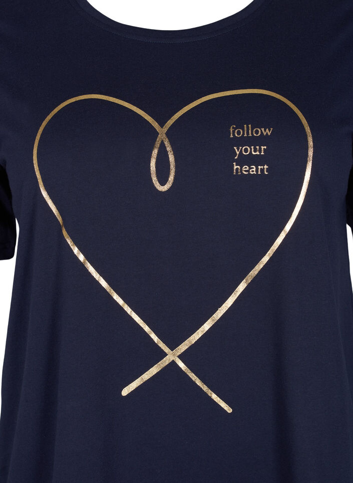 T-shirt från FLASH med tryck, Navy Blazer, Packshot image number 2