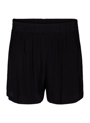 Löst sittande shorts i viskos, Black, Packshot image number 0