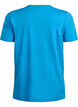 Enkel t-shirt i bomull med rund halsringning, Bl&aring;, Packshot image number 1