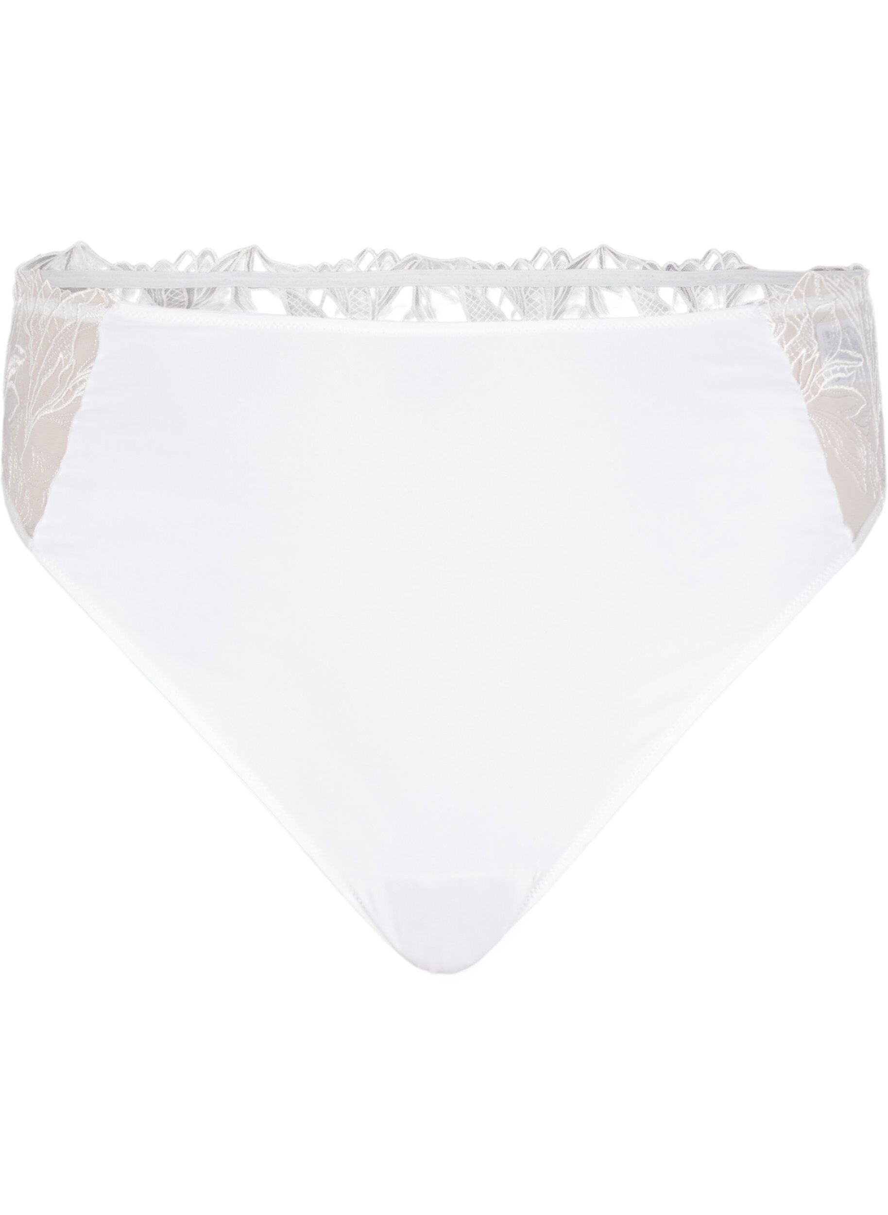 ZizziTrosor i microfiber med spets, Vit, Packshot image number 0