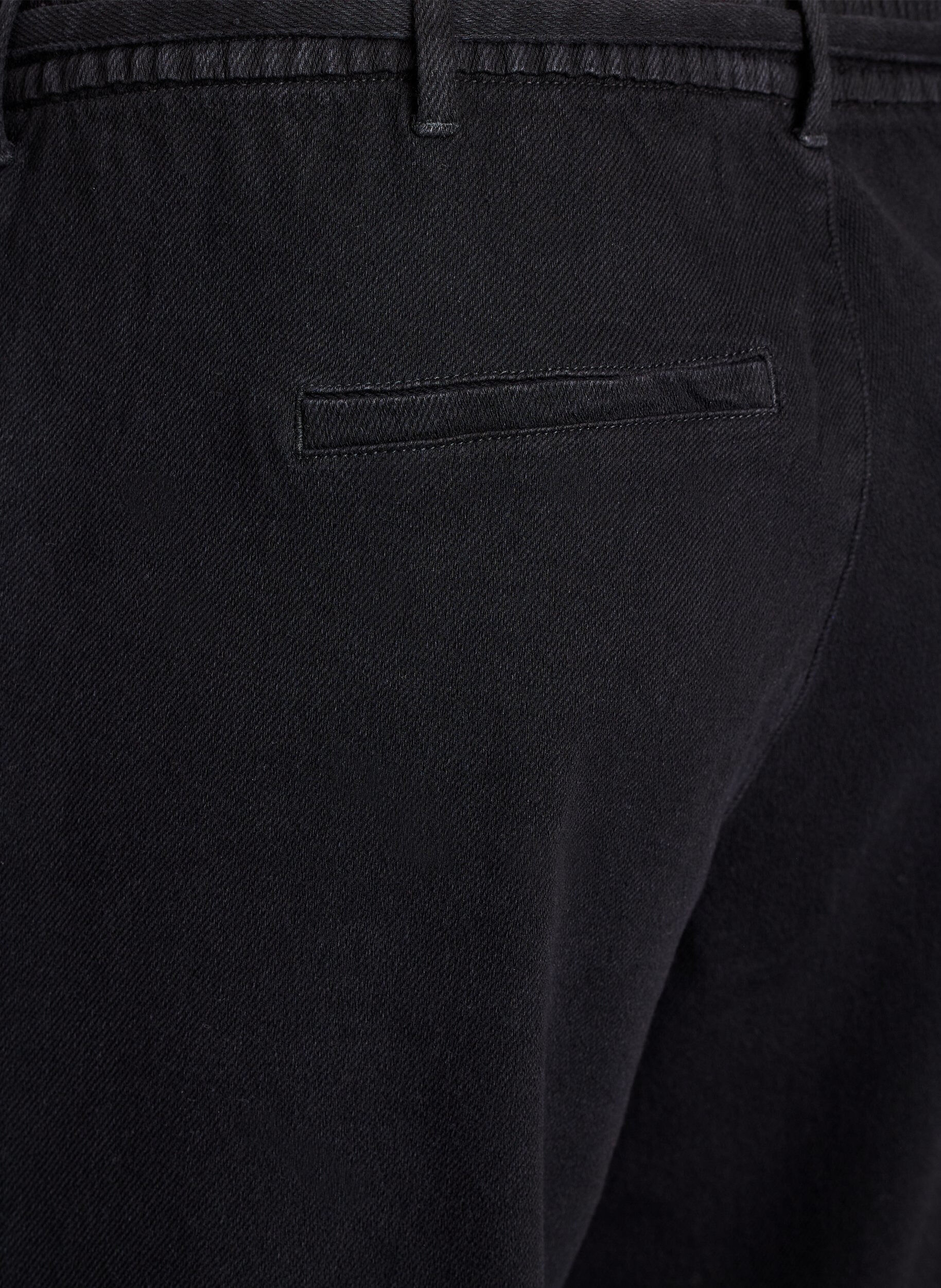 ZizziJeans med l&ouml;s passform, res&aring;r och dragsko, Svart, Packshot image number 3