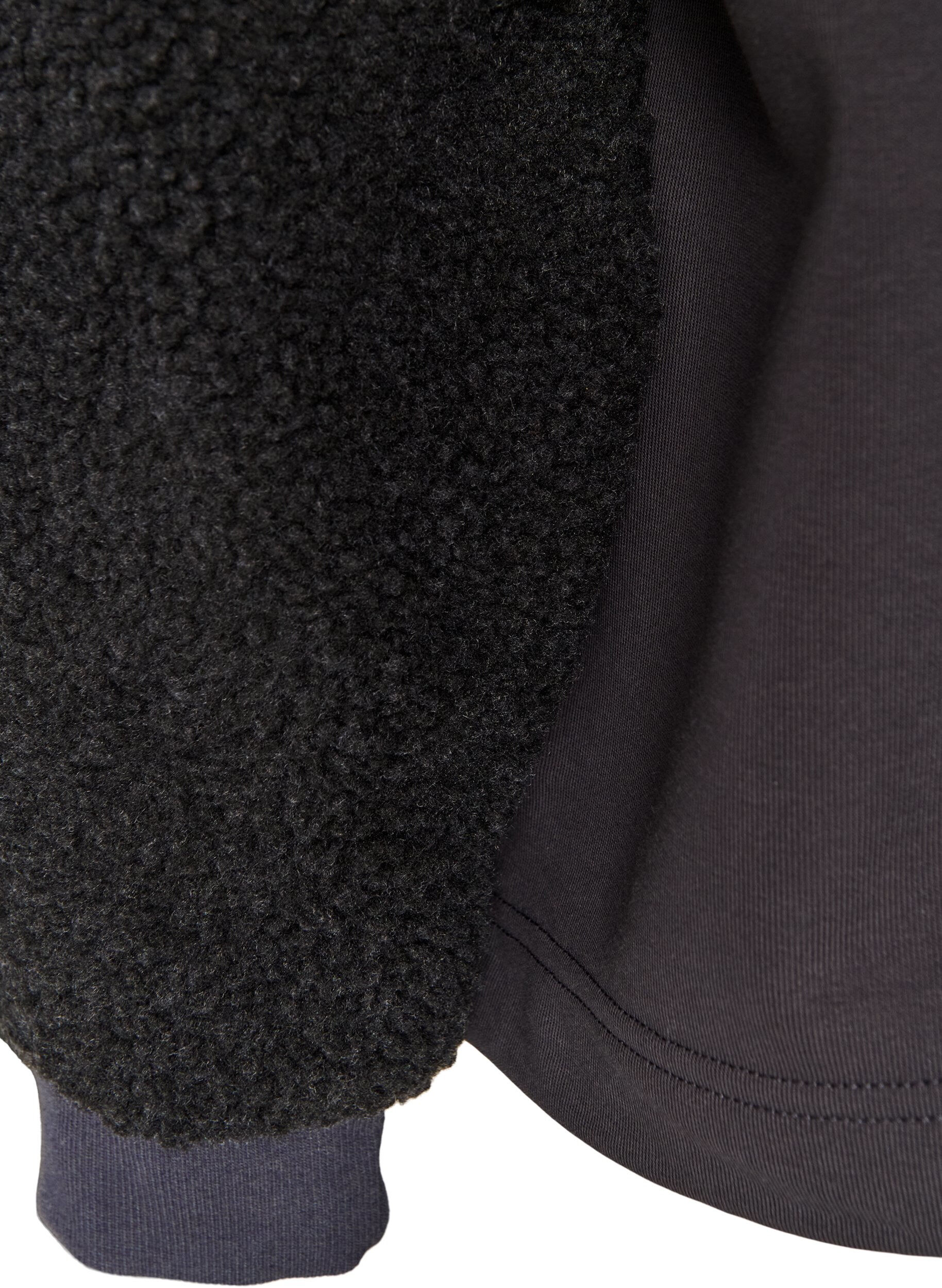 ZizziSweatshirt med teddy&auml;rmar och h&ouml;g hals, Gr&aring;, Packshot image number 3