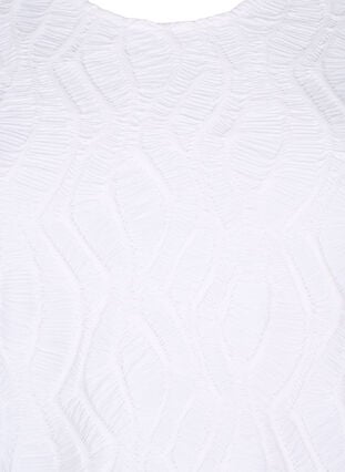 Blus med textur och kort ärm, Bright White, Packshot image number 2