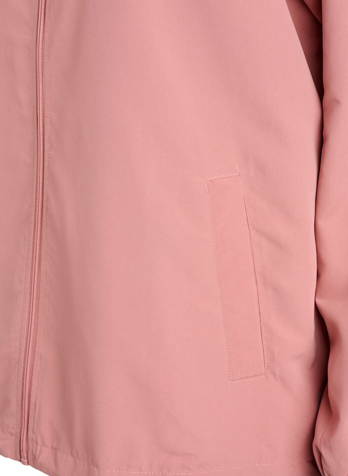 L&auml;tt jacka med huva och dragkedja, Rosa, Packshot image number 3