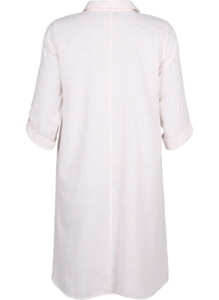 Randig klänning i bomull och linne, Sandshell Wh. Stripe, Packshot image number 1