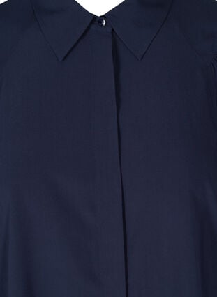 Skjorta i viskos med 3/4 puffärmar, Navy Blazer, Packshot image number 2