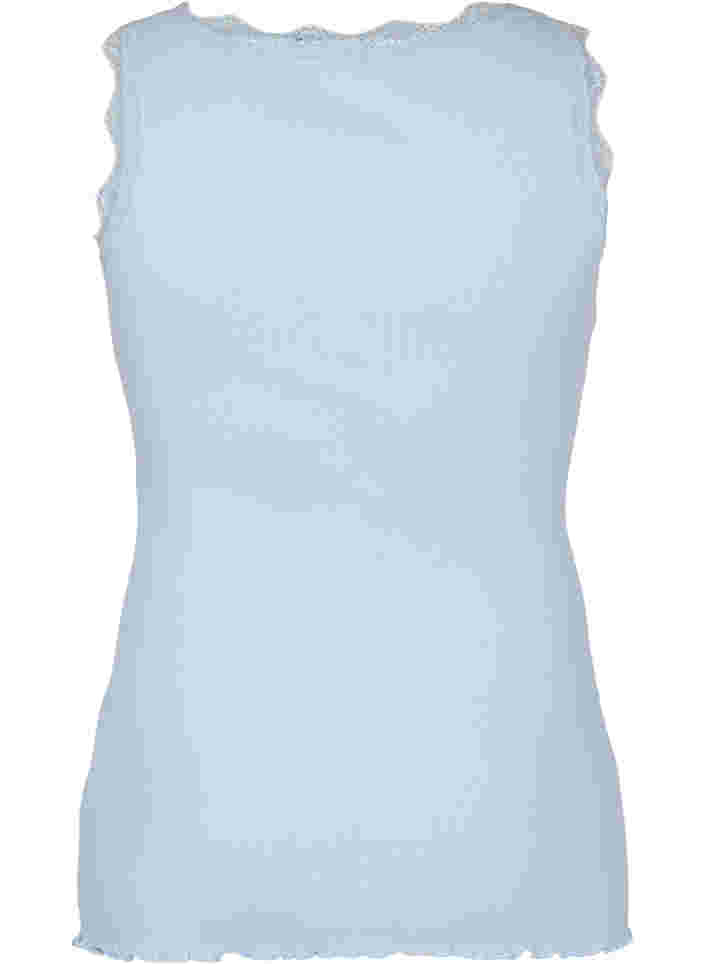 Topp med spetskant, Cashmere Blue, Packshot image number 1