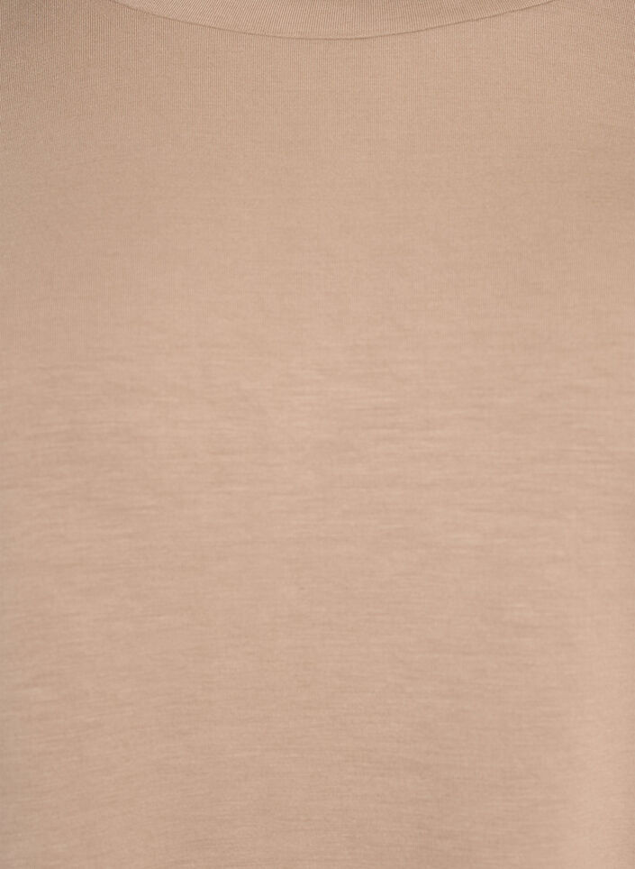 L&ouml;s t-shirt med halvl&aring;nga &auml;rmar, Beige, Packshot image number 2