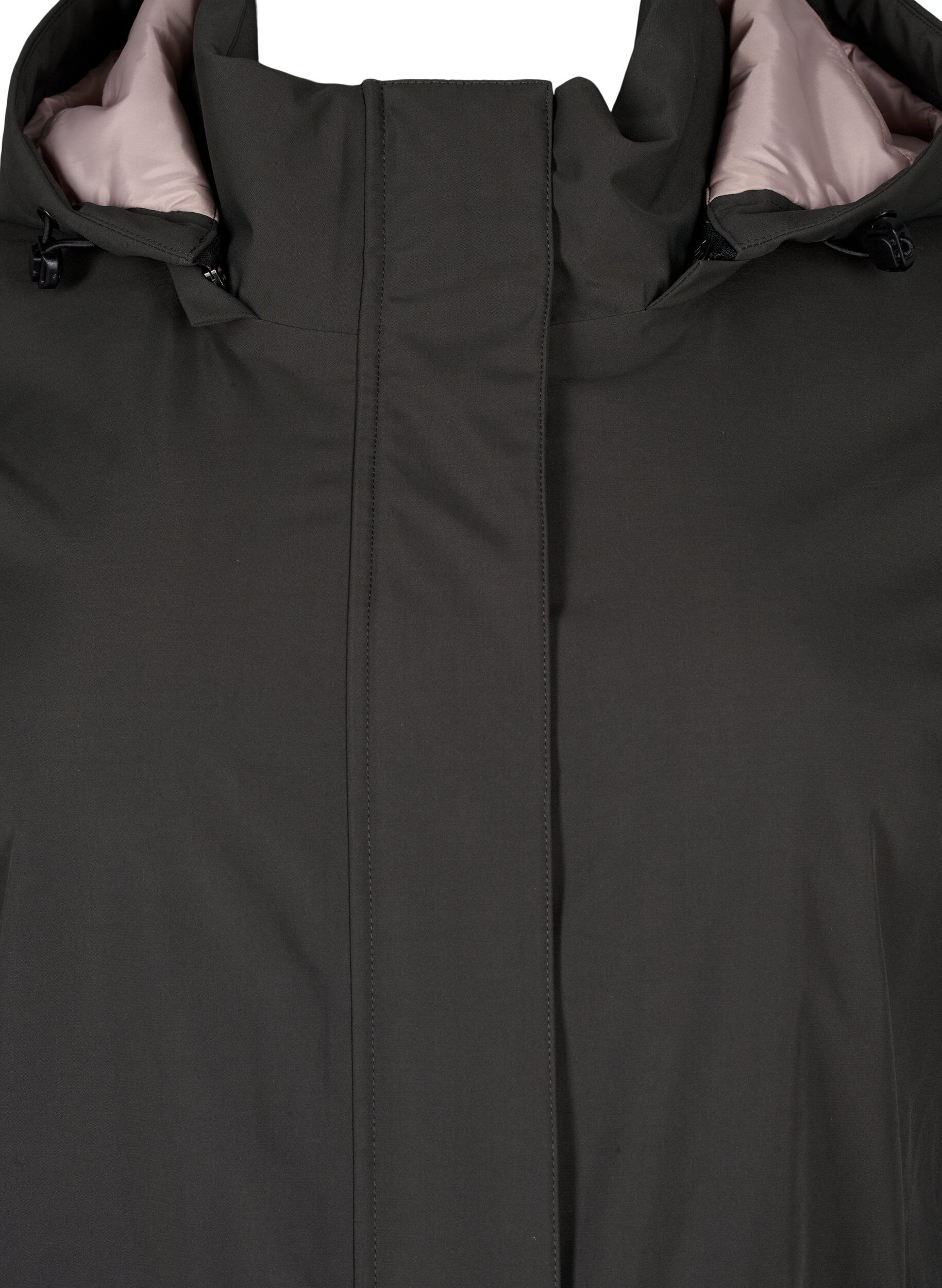 Zizzi Funktionell parkas vinterjacka med huva, Raven, Packshot image number 2