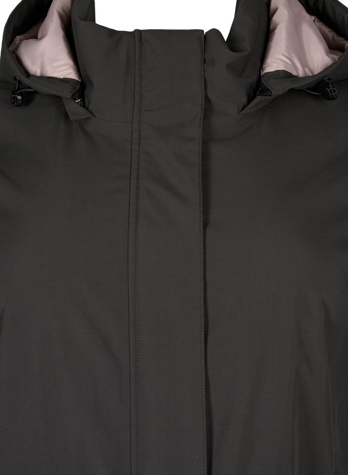 Funktionell parkas vinterjacka med huva, Raven, Packshot image number 2