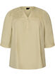 Blus med smock och 3/4-&auml;rmar, Gr&ouml;n, Packshot image number 0