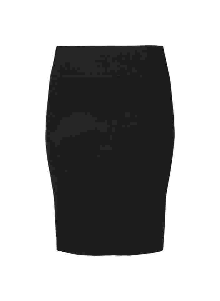 Kroppsnära stickad kjol, Black, Packshot image number 1