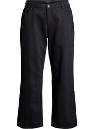 Jeans med vida ben och h&ouml;g midja, Svart