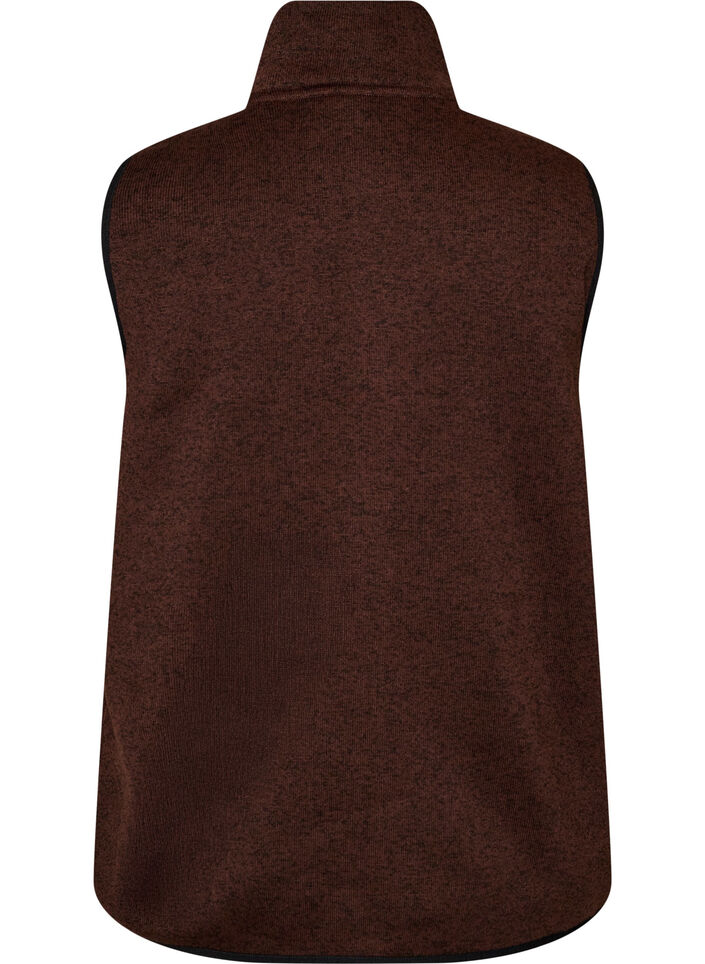 V&auml;st med h&ouml;g hals och dragkedja, Brun, Packshot image number 1