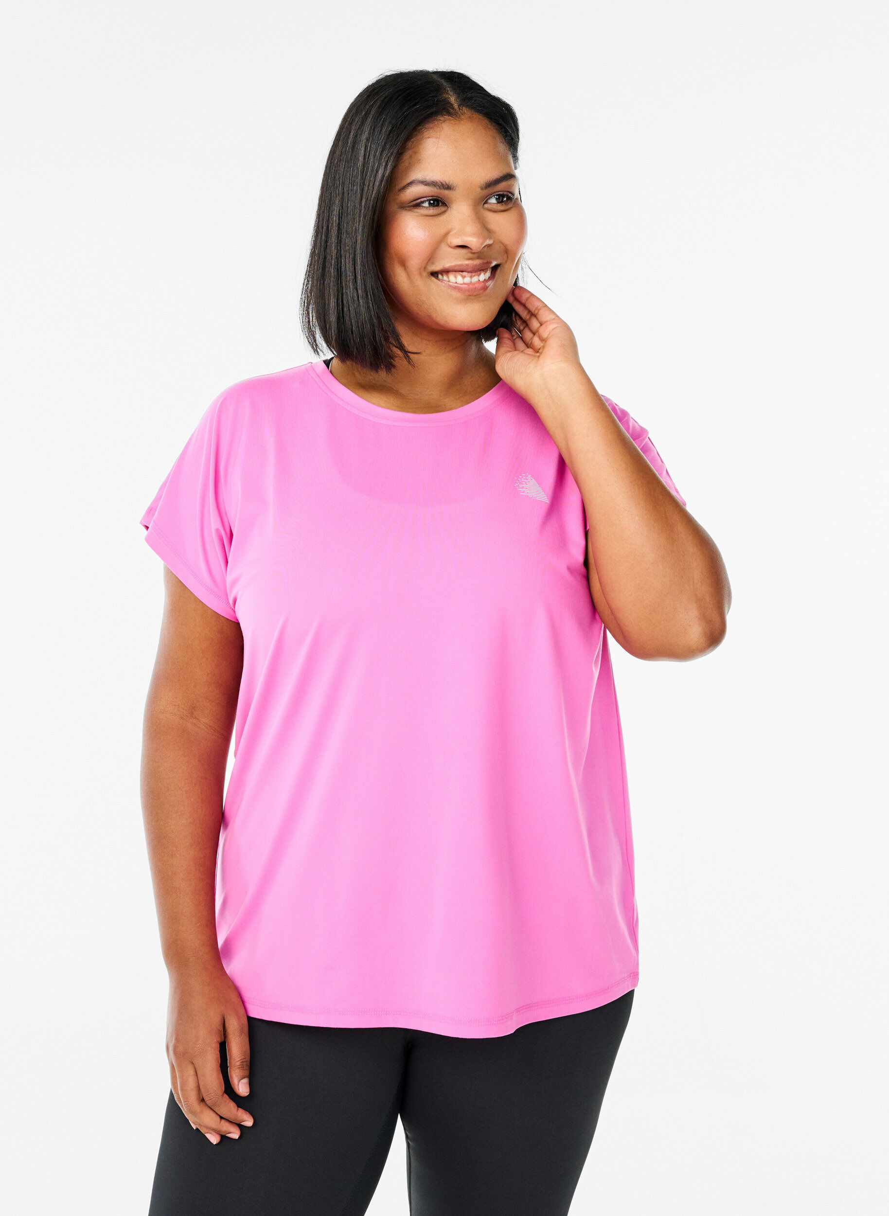 Enf&auml;rgad tr&auml;nings t-shirt, Rosa, Model
