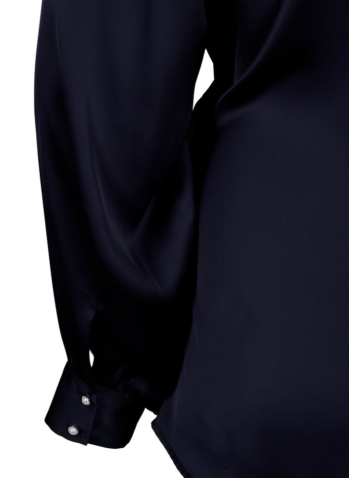 Partyblus i satin i omlottmodell, Night Sky, Packshot image number 4