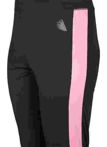 Skidunderställbyxor med kontrastfärgade revärer, Black w. Sea Pink, Packshot image number 2