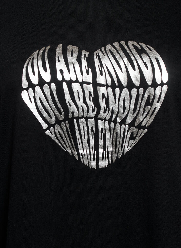 T-shirt med tryck, Svart, Packshot image number 2