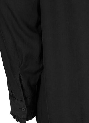 Långärmad tunika med v-ringning och knappar, Black, Packshot image number 3