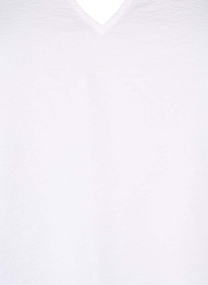 Kortärmad viskosblus med broderi, Vit, Packshot image number 2