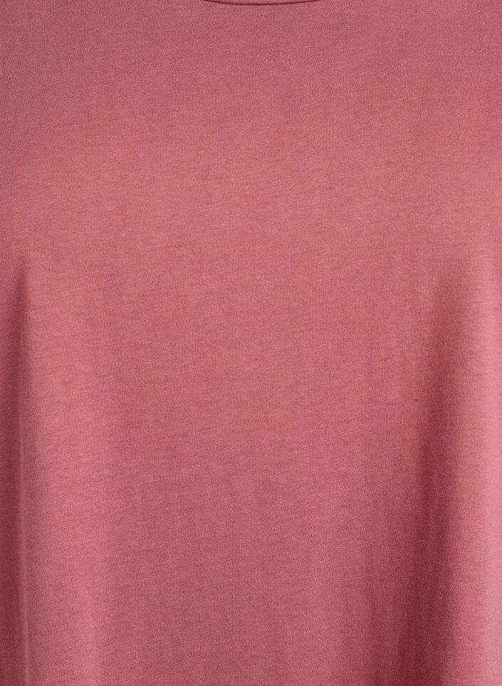 Kort&auml;rmad t-shirt i bomullsblandning, Rosa, Packshot image number 2