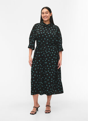 FLASH - Skjortklänning med prickar, Dot, Model image number 0
