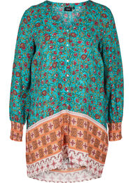 Viskosskjorta med mönster och v-ringning, Indian Paisley AOP