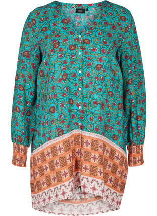 Viskosskjorta med mönster och v-ringning, Indian Paisley AOP, Packshot image number 0