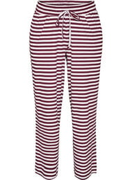 Randiga pyjamasbyxor med h&ouml;g midja och vida ben, R&ouml;d