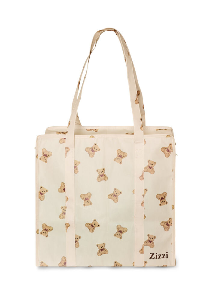 Shoppingv&auml;ska med dragkedja, Beige, Packshot image number 1