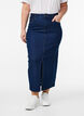 FLASH - Midil&aring;ng denimkjol med en slits framtill, Bl&aring;, Model image number 2