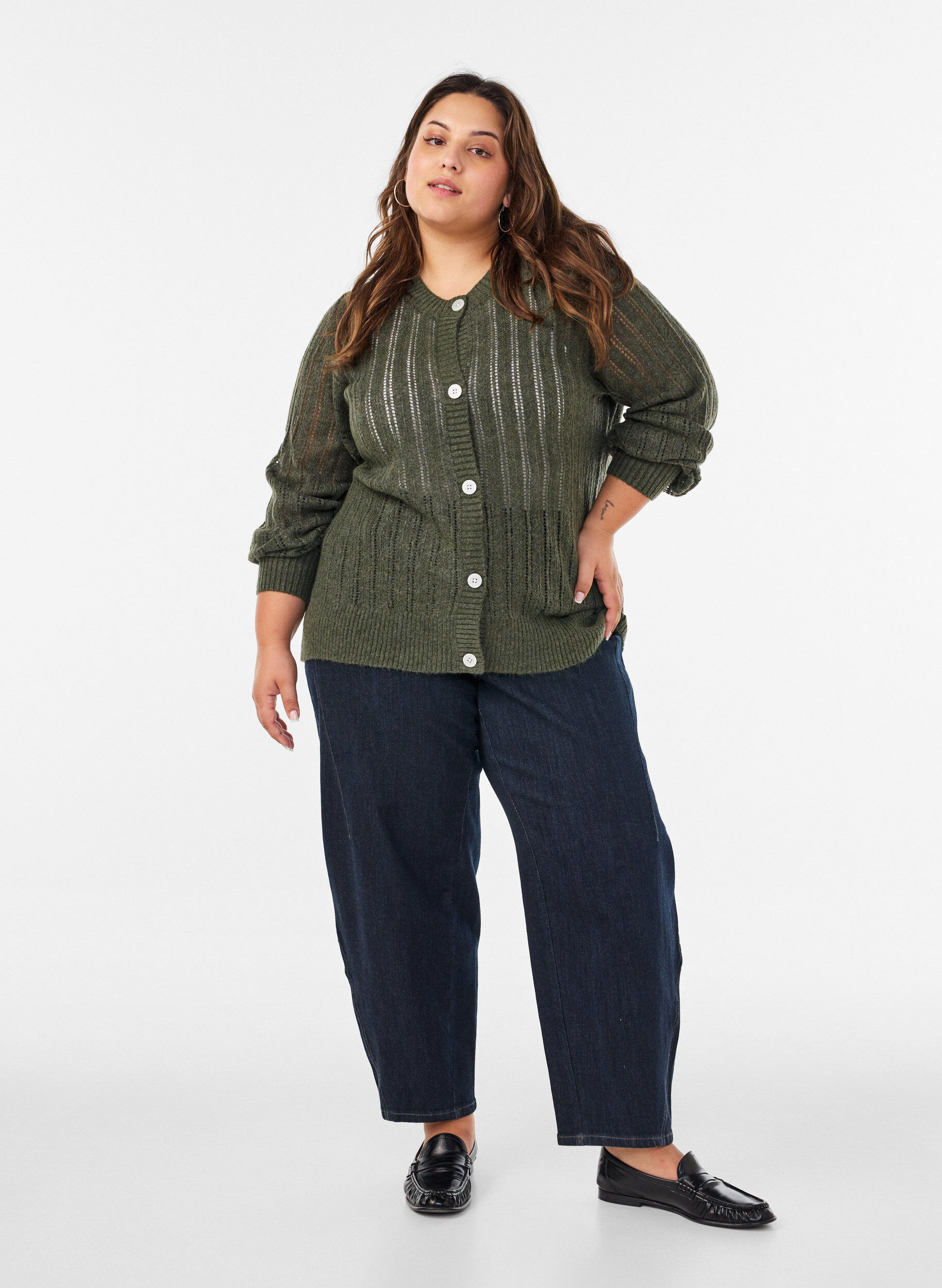ZizziT-shirt med draperad detalj, Gr&ouml;n, Model image number 1