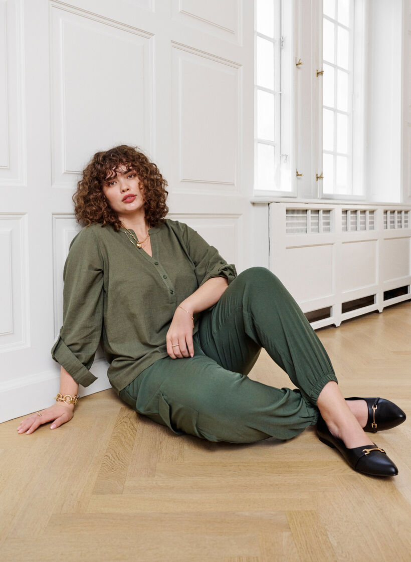 Byxor med cargo-fickor, Thyme, Image image number 0