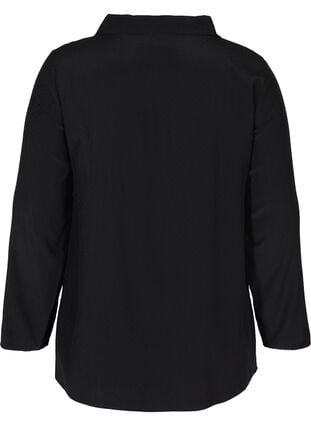 Långärmad tunika med blixtlås, Black, Packshot image number 1