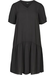 A-linjeformad klänning med 2/4 ärmar, Black