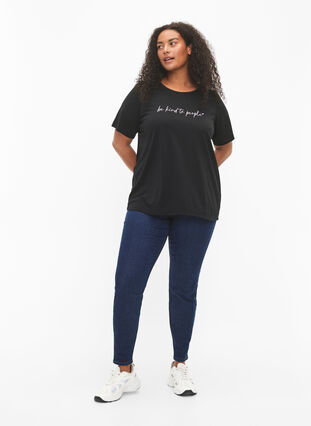 T-shirt från FLASH med tryck, Black Be Kind, Model image number 2