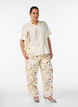 Skjortblus med armb&aring;gsl&aring;nga &auml;rmar och blommiga detaljer, Beige, Model image number 1
