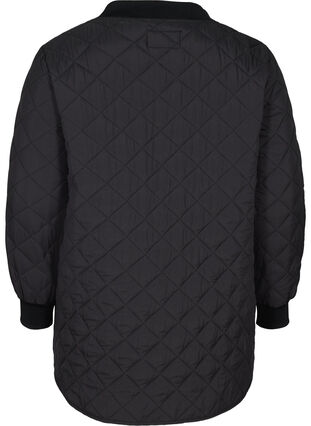 Kort quiltad jacka med fickor, Black, Packshot image number 1