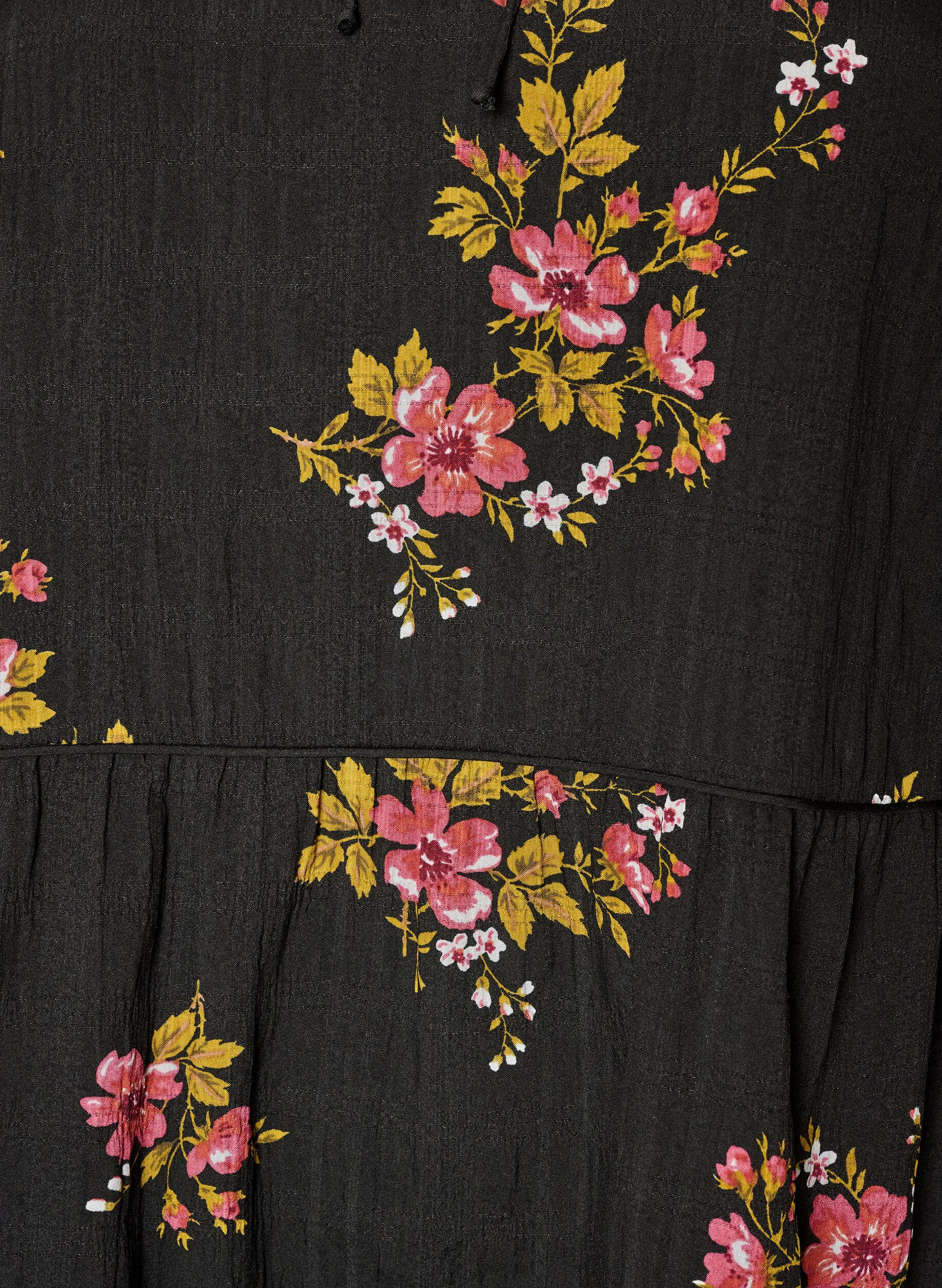 ZizziKl&auml;nning med blommigt tryck och knytning, Svart, Packshot image number 2