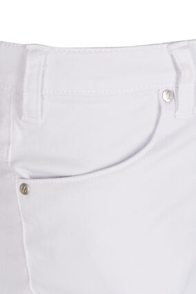 Slim fit Emily shorts med normalhög midja, Bright White, Packshot image number 2