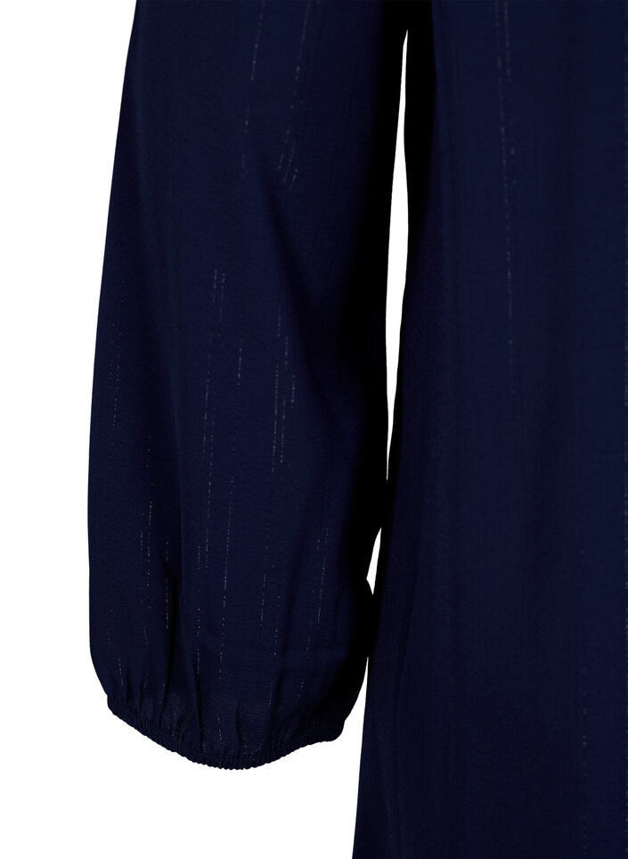 Kort klänning med volanger och glitter, Blå, Packshot image number 3