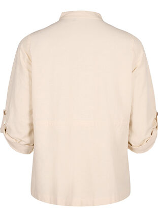 Skjorta i linneblandning med fickor, Sandshell, Packshot image number 1