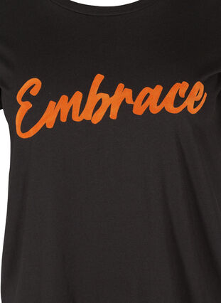 T-shirt i bomull med tryck, Black Embrace, Packshot image number 2