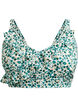 Bikinitopp med blommigt tryck och volangdetaljer, Gr&ouml;n, Packshot image number 0