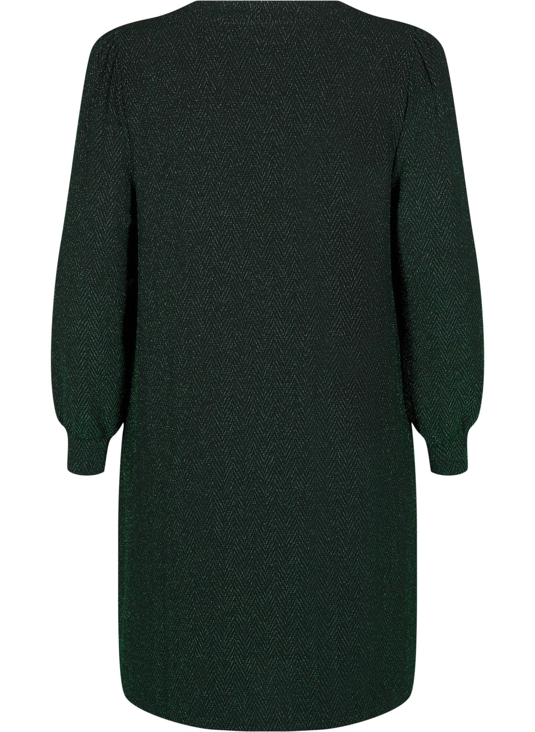 Zizzi Kl&auml;nning med sicksackm&ouml;nster och glitter, Scarab ZigZagShimmer, Packshot image number 1